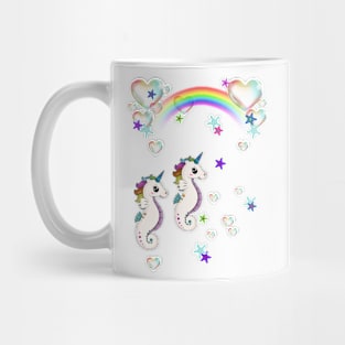 seahorse ocean rainbow Mug